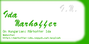 ida marhoffer business card